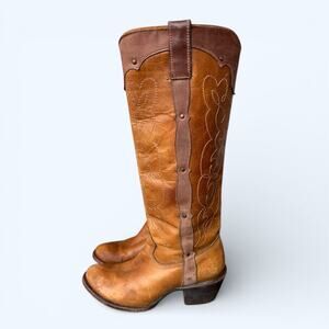 Corral Vintage 1971 Tall Western Boots Brown Leather Cowboy Boho Women’s 6.5